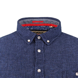 D555 S/S Linen Shirt - Girton (101511) - Navy 2