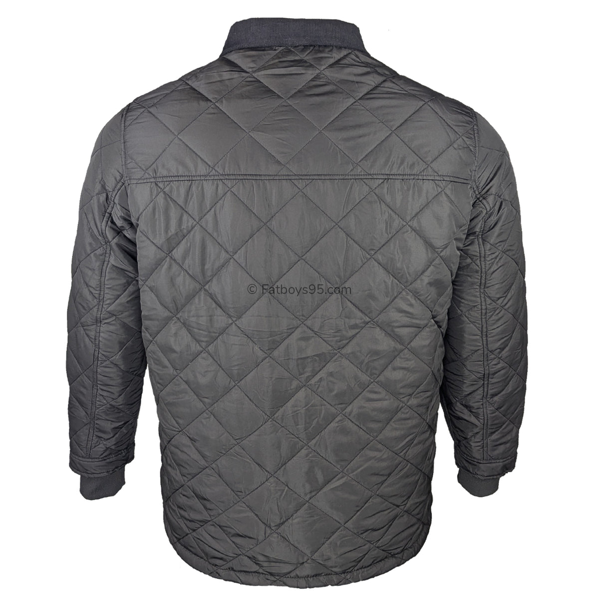 D555 Quilted Jacket with Corduroy Collar - Harborough (301805) - Black 3