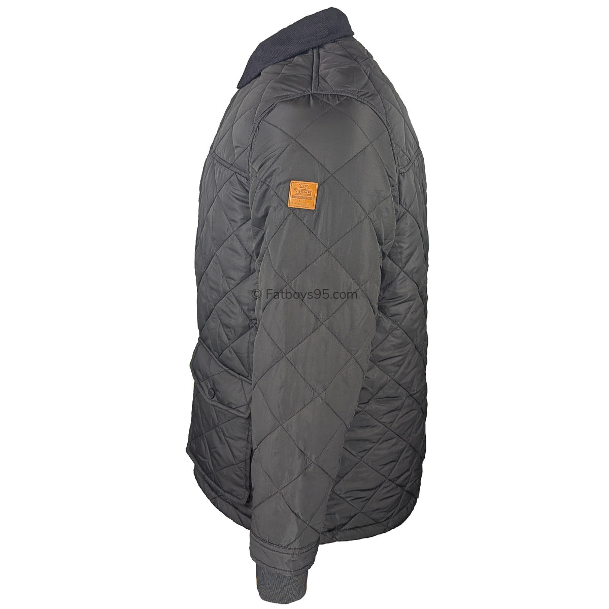 D555 Quilted Jacket with Corduroy Collar - Harborough (301805) - Black 4