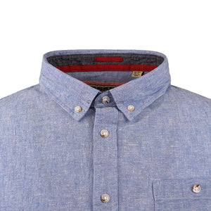 D555 S/S Linen Shirt - Hazelwood 1 (101512) - Blue 2