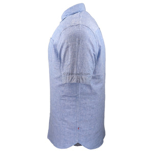 D555 S/S Linen Shirt - Hazelwood 1 (101512) - Blue 4