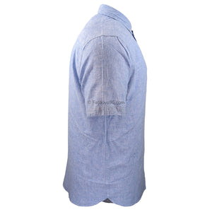 D555 S/S Linen Shirt - Hazelwood 1 (101512) - Blue 5