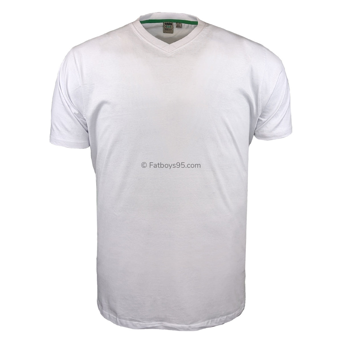 D555 Plain V Neck T-Shirt - KS16582 - White 1