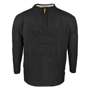D555 Knitted Quarter Zip Jumper - KS18106 - Preston - Black 1