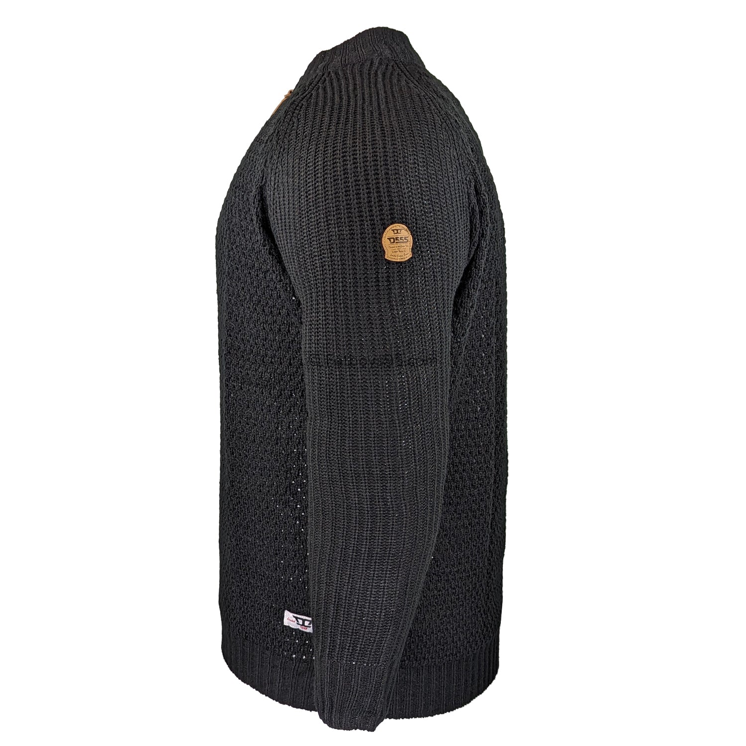 D555 Knitted Quarter Zip Jumper - KS18106 - Preston - Black 4