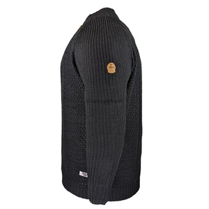 D555 Knitted Quarter Zip Jumper - KS18106 - Preston - Black 4