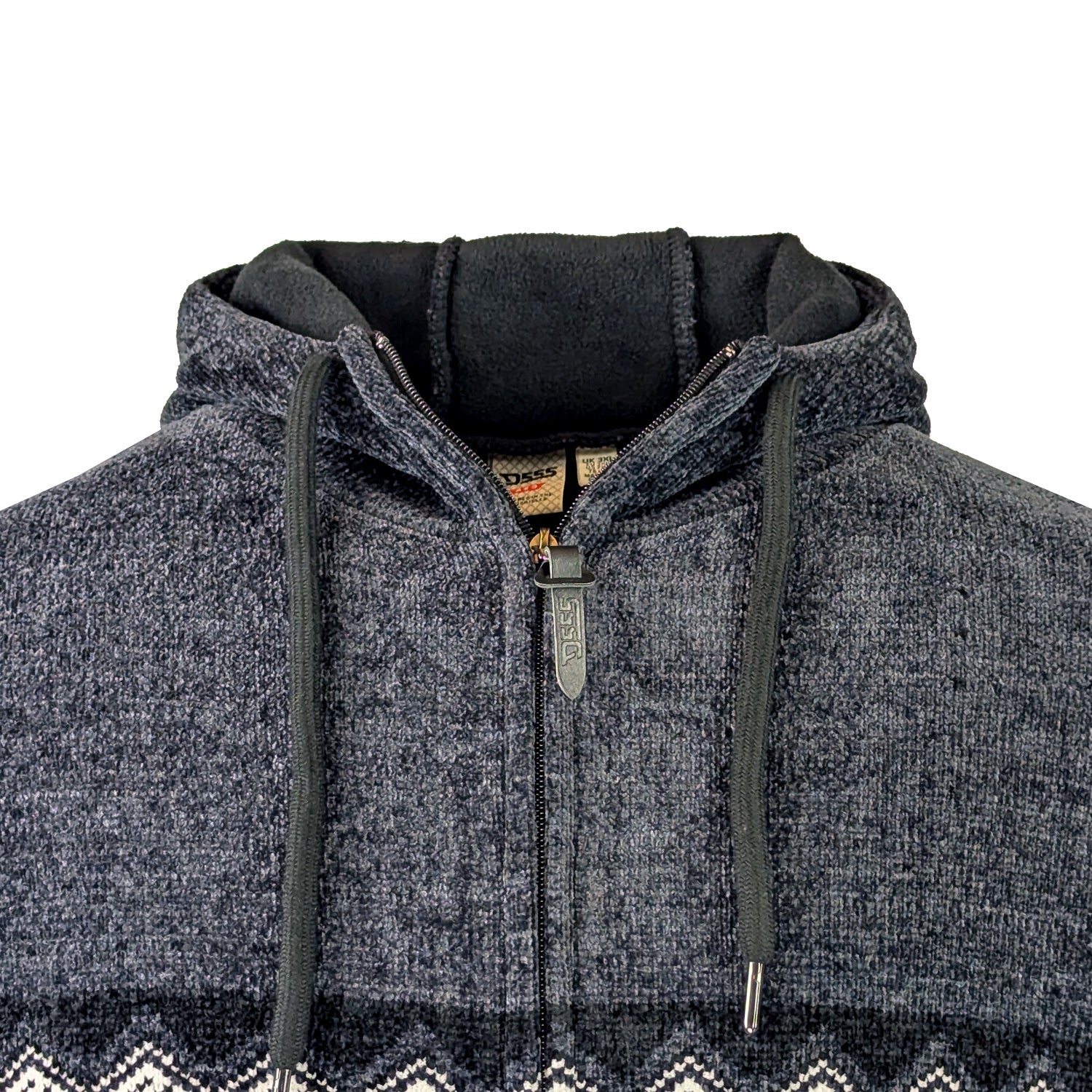 D555 Knitted Full Zip Hoody - Lance (802008) - Black 2