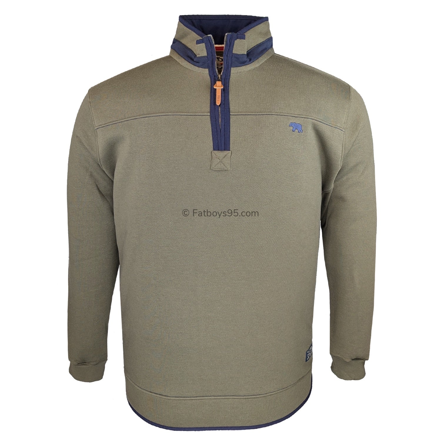 D555 1/4 Zip Sweatshirt - Leicester (621803) - Khaki 1