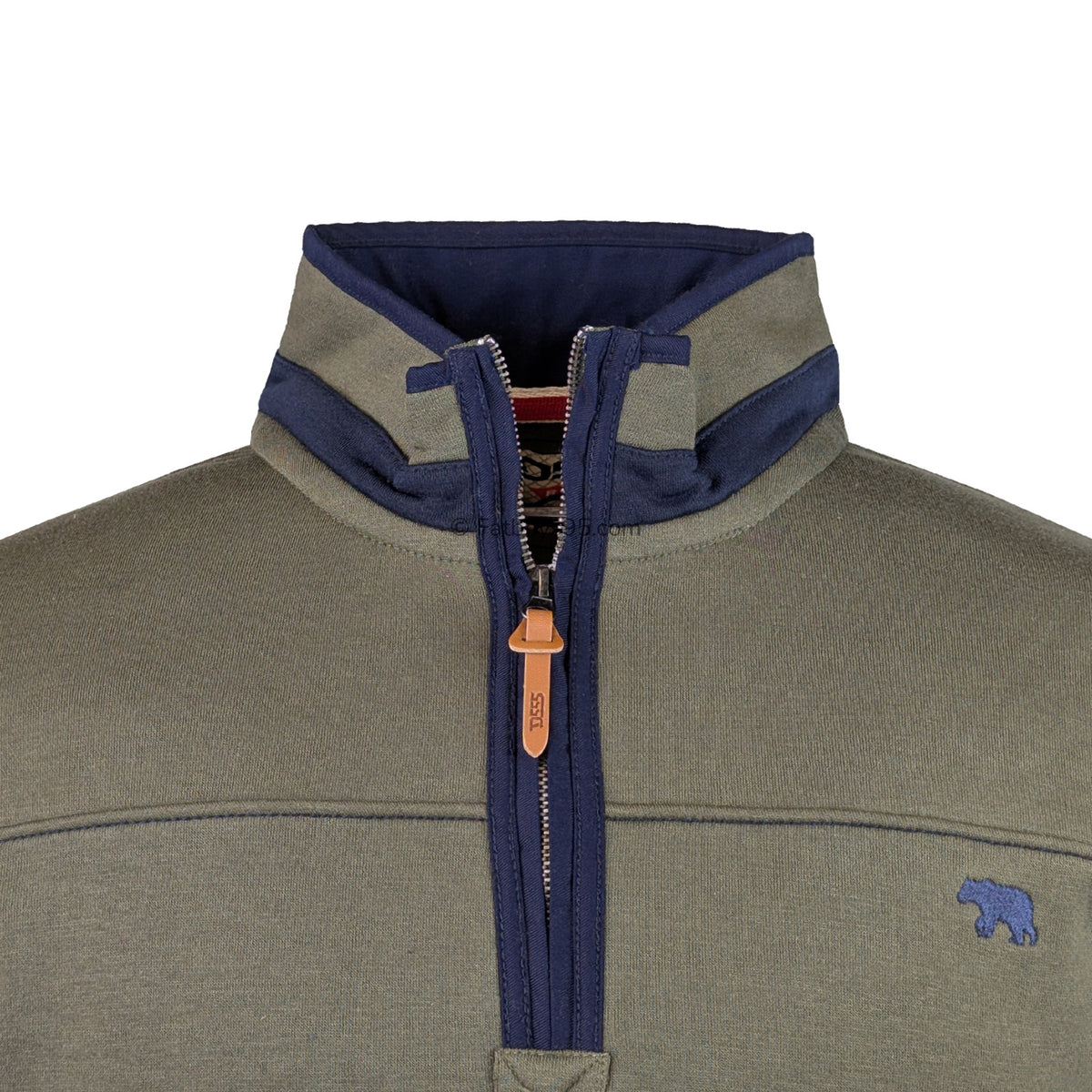 D555 1/4 Zip Sweatshirt - Leicester (621803) - Khaki 2