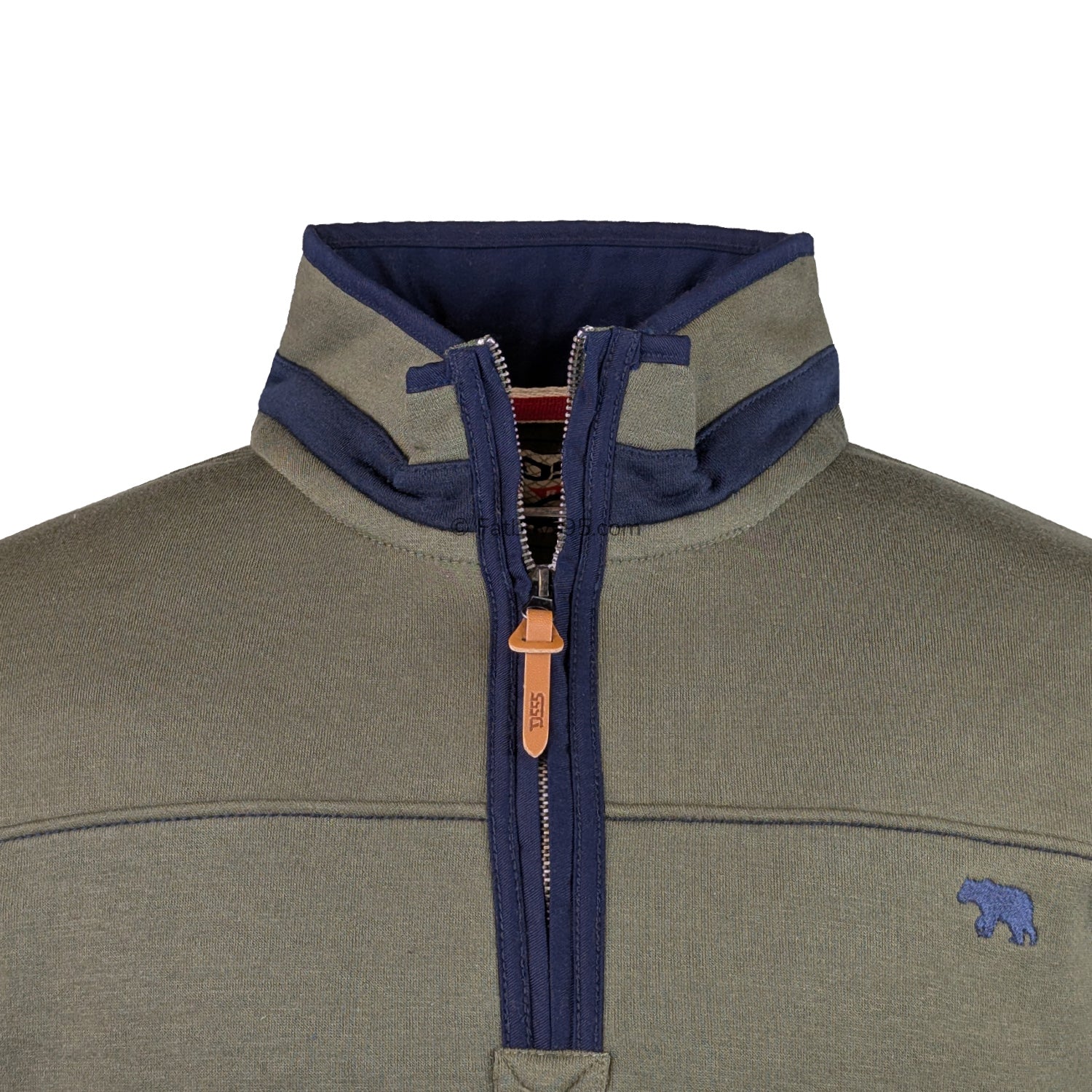 D555 1/4 Zip Sweatshirt - Leicester (621803) - Khaki 2