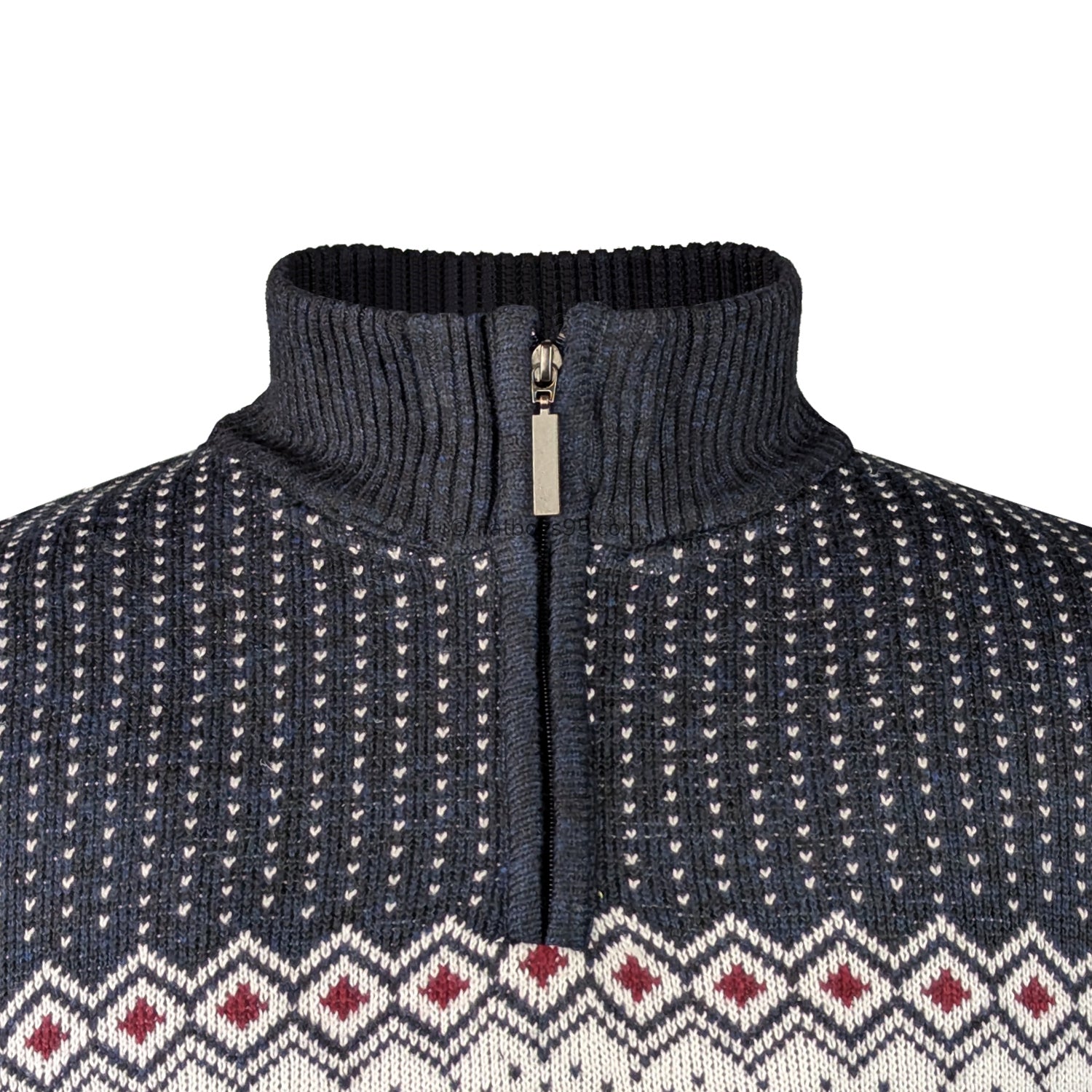 D555 1/4 Zip Xmas Jumper - Nicholas (801800) - Navy 2