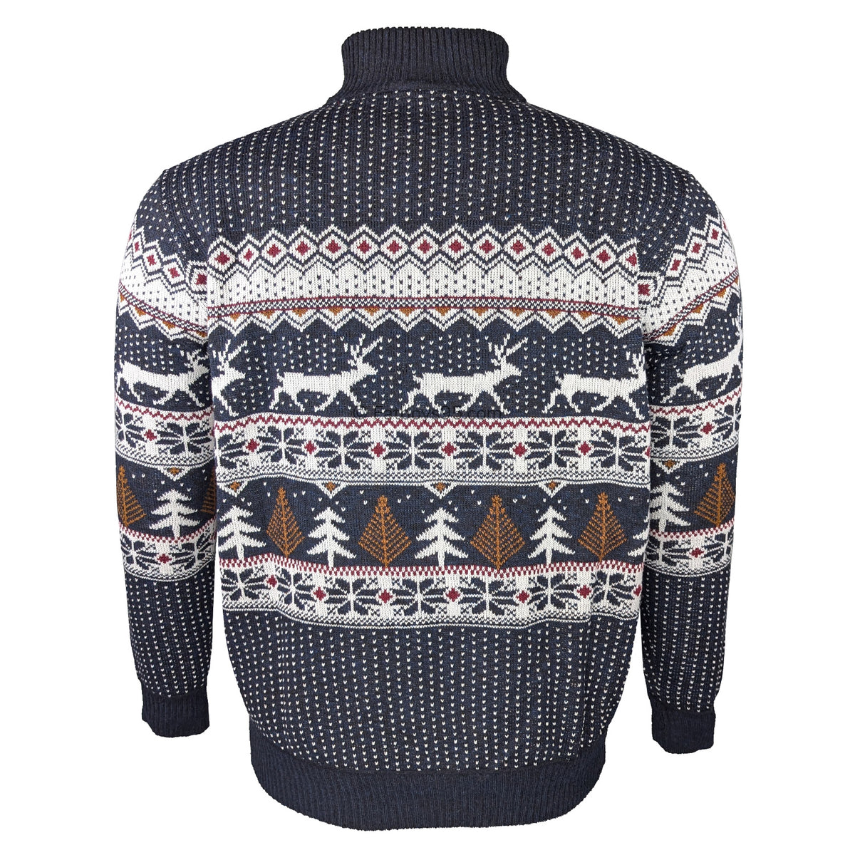 D555 1/4 Zip Xmas Jumper - Nicholas (801800) - Navy 3