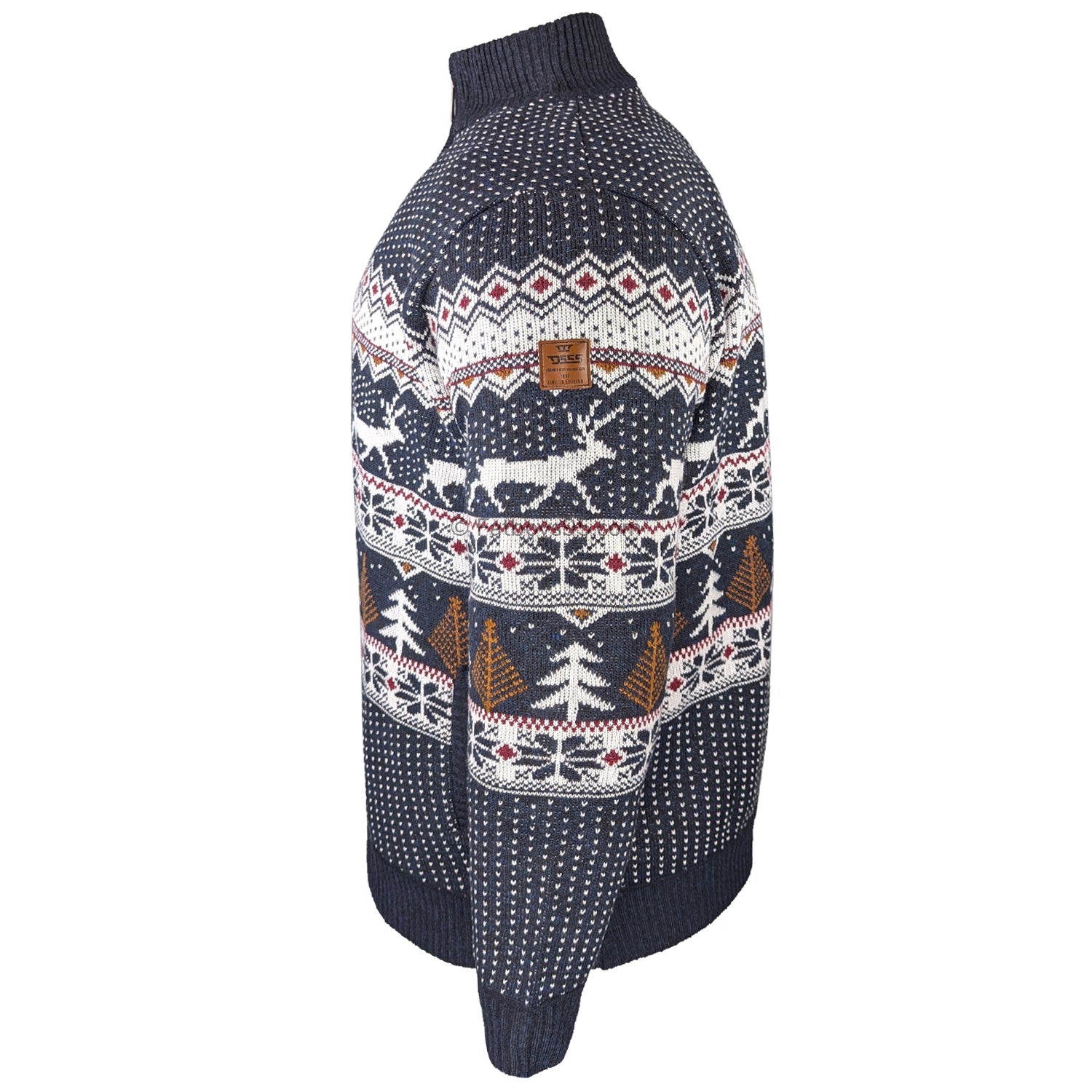 D555 1/4 Zip Xmas Jumper - Nicholas (801800) - Navy 4