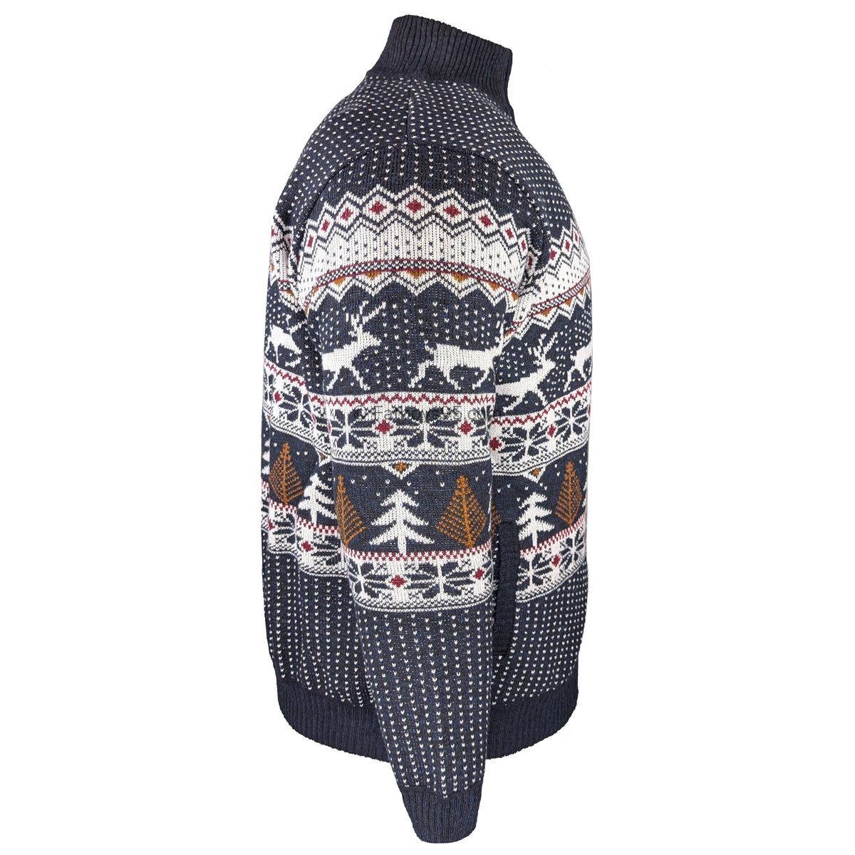 D555 1/4 Zip Xmas Jumper - Nicholas (801800) - Navy 6