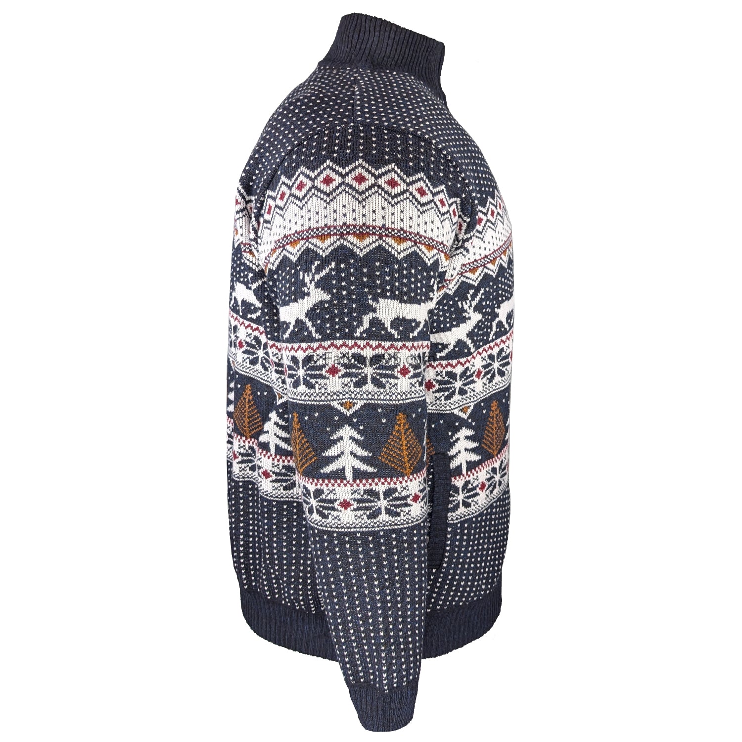 D555 1/4 Zip Xmas Jumper - Nicholas (801800) - Navy 6