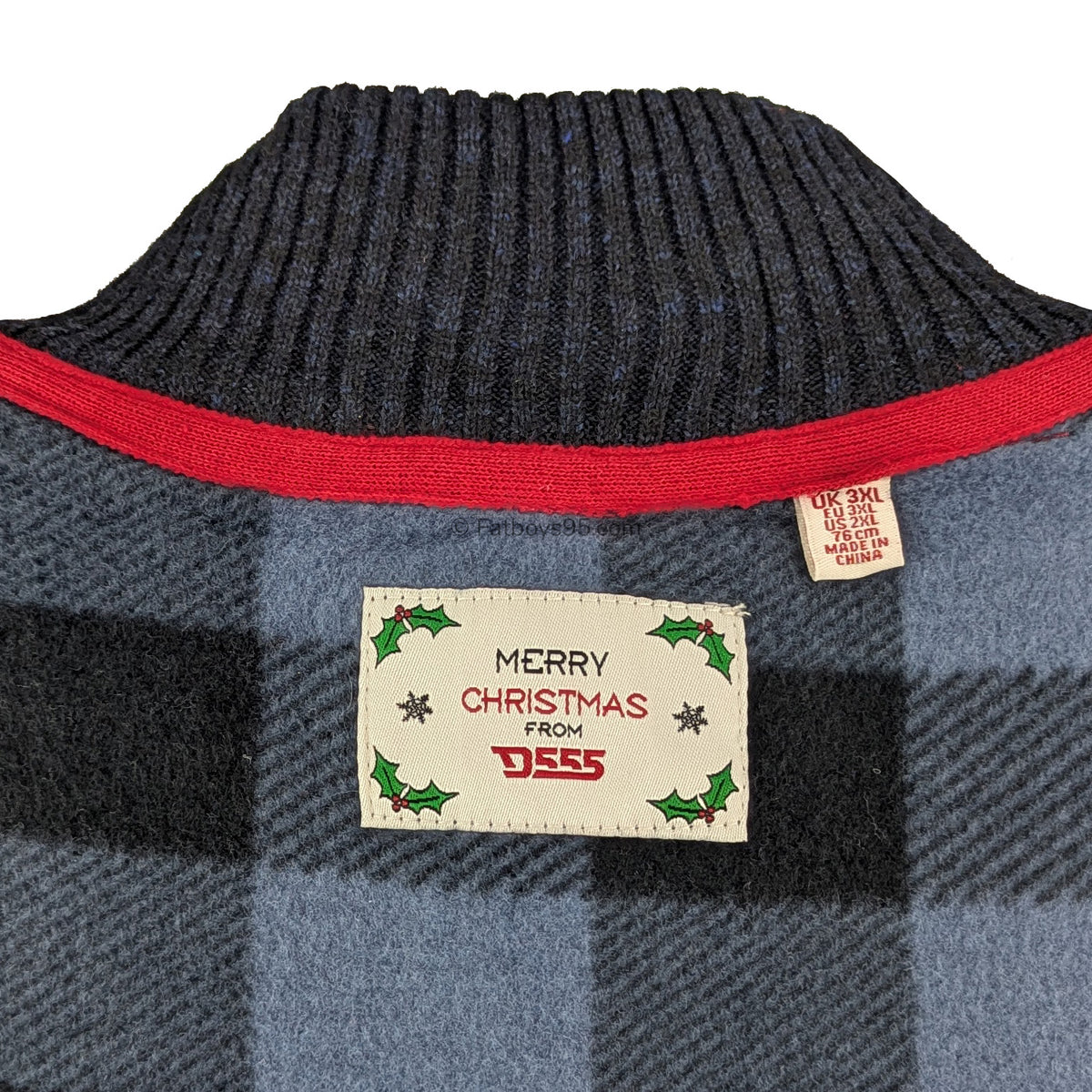 D555 1/4 Zip Xmas Jumper - Nicholas (801800) - Navy 7