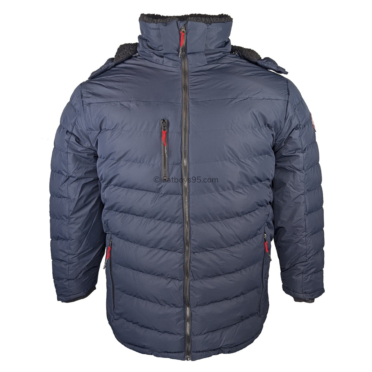 D555 Padded Jacket with Sherpa Lining - Workington (301809) - Navy 1