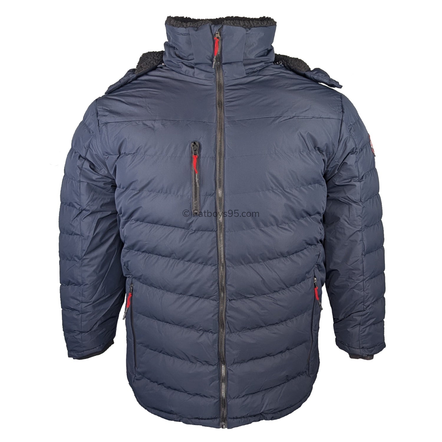 D555 Padded Jacket with Sherpa Lining - Workington (301809) - Navy 1