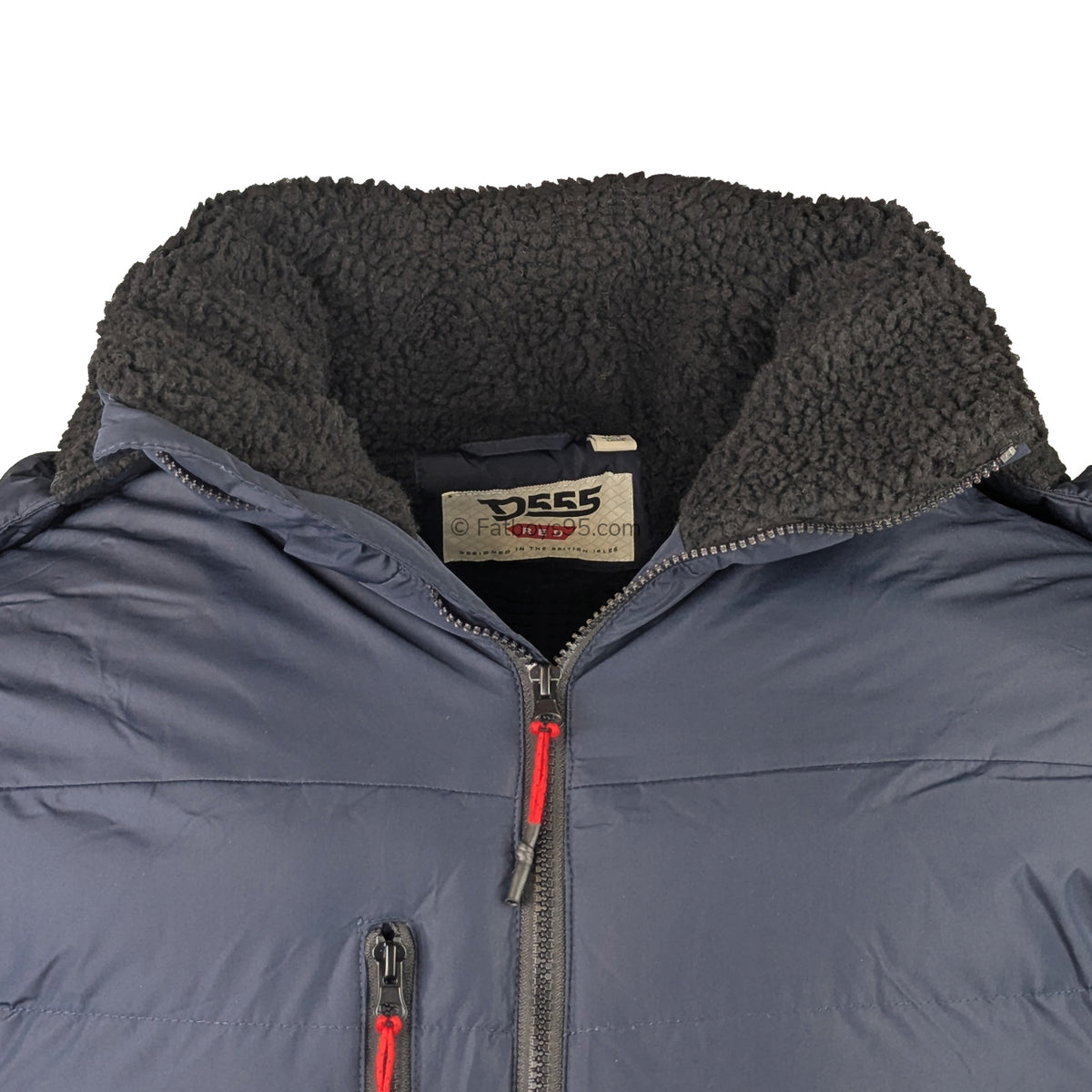 D555 Padded Jacket with Sherpa Lining - Workington (301809) - Navy 4