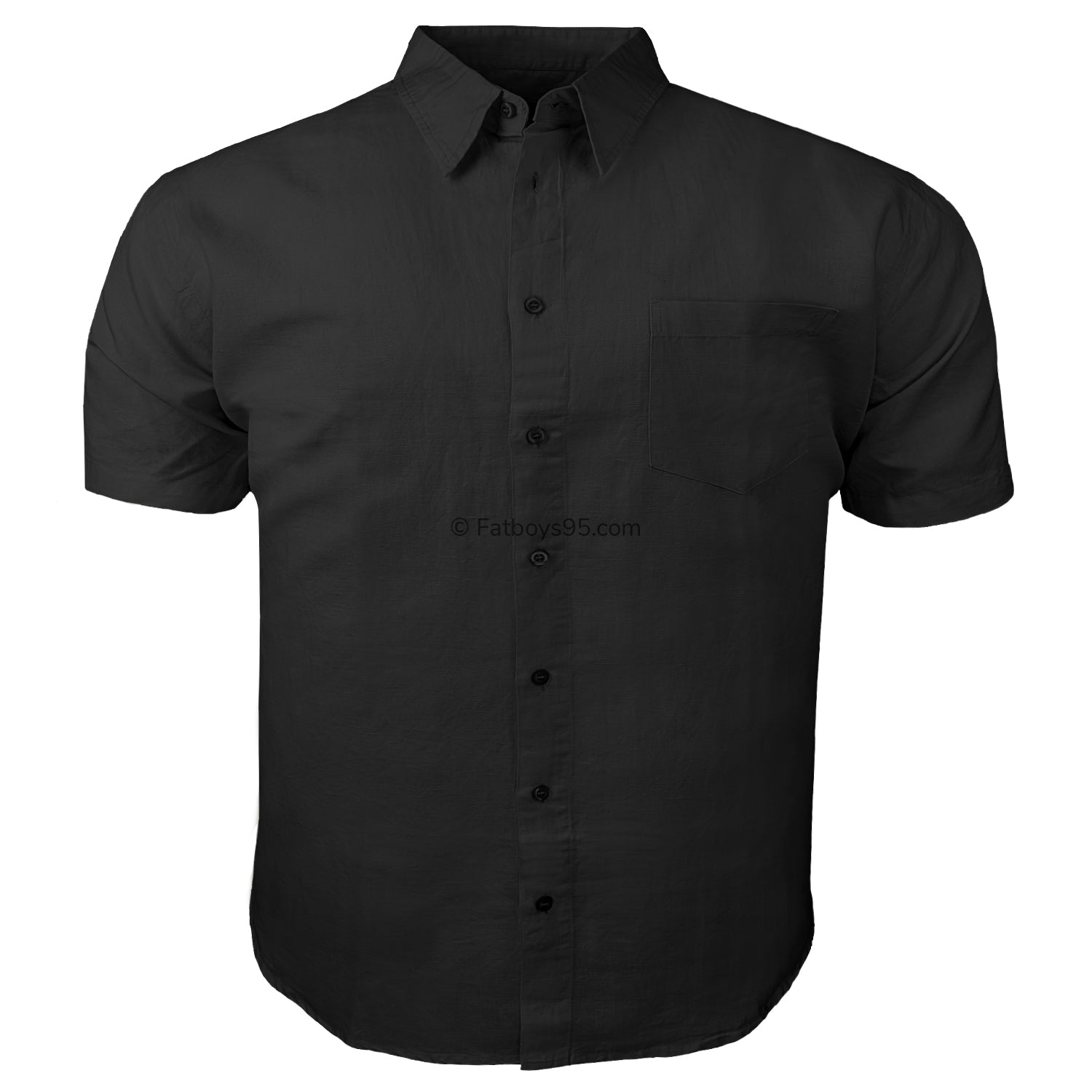 Ed Baxter Linen S/S Shirt - EB155 - Black 1