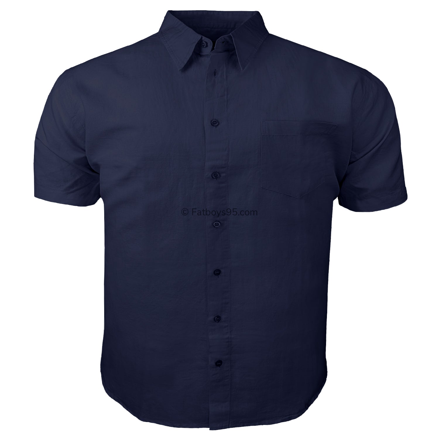 Ed Baxter Linen S/S Shirt - EB155 - Navy 1