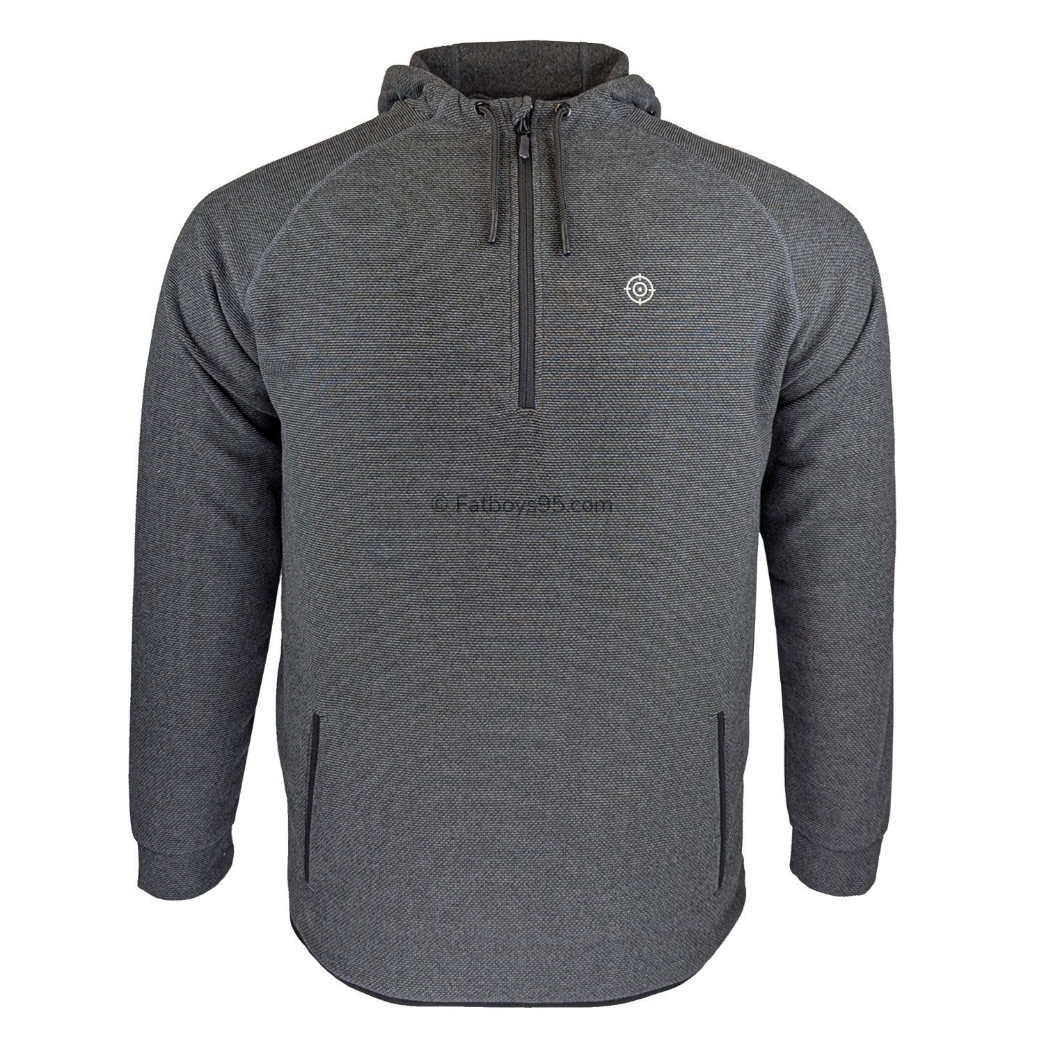 Espionage Textured 1/4 Zip Hoody - FL036 - Charcoal 1