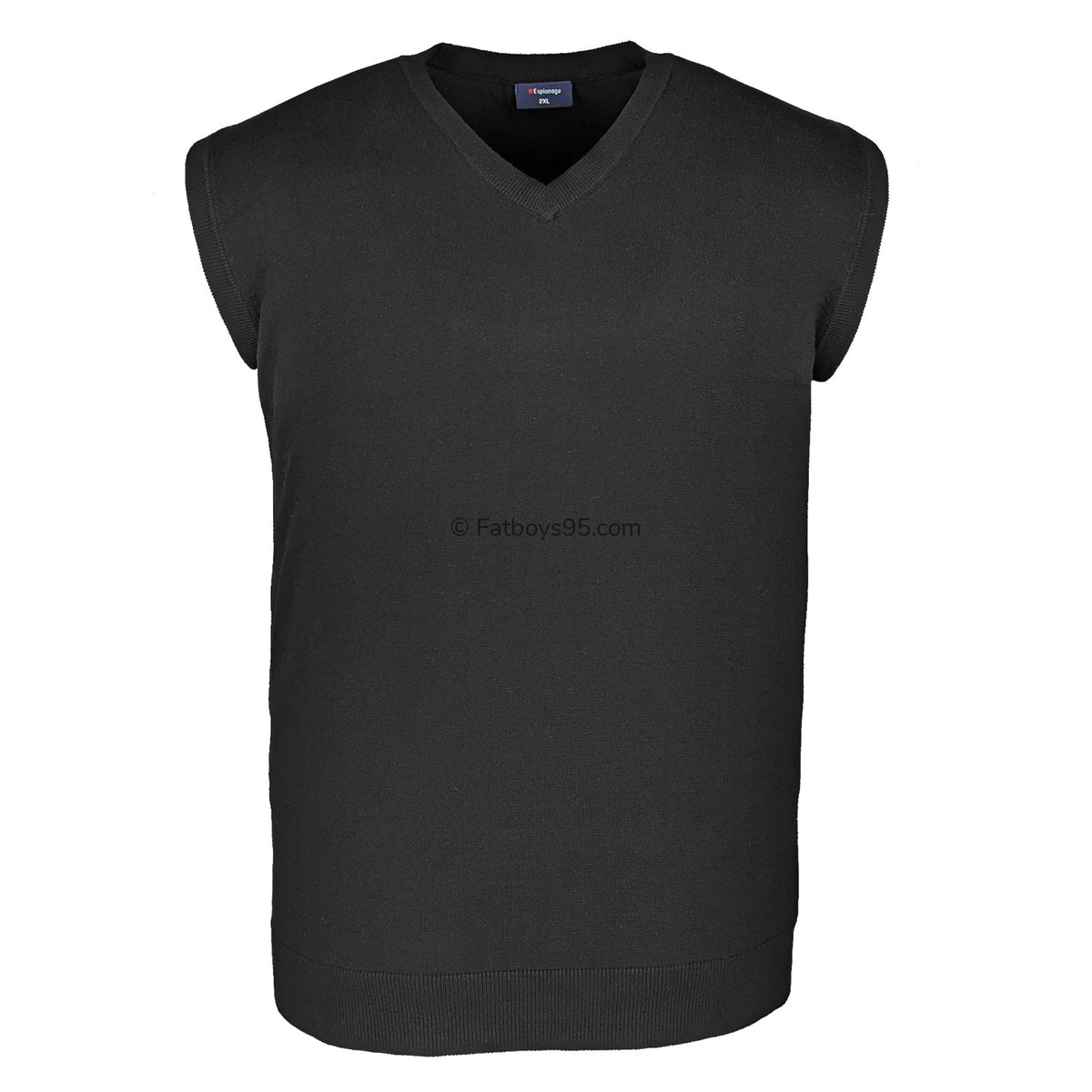 Espionage V Neck Sleeveless Pullover - KW012 - Black 1