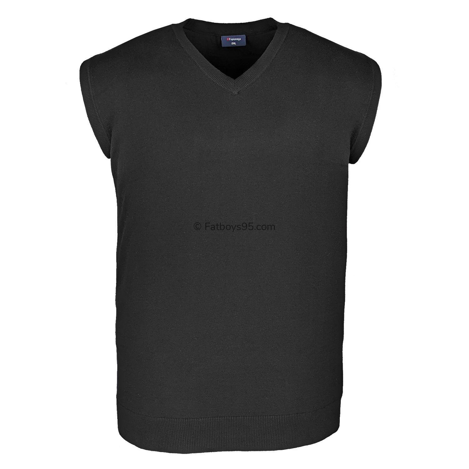 Espionage V Neck Sleeveless Pullover - KW012 - Black 1