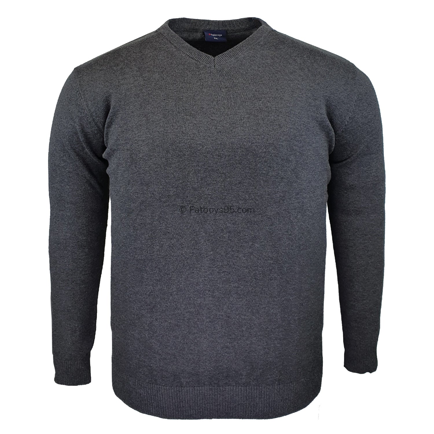 Espionage V Neck Pullover - KW031 - Charcoal 1