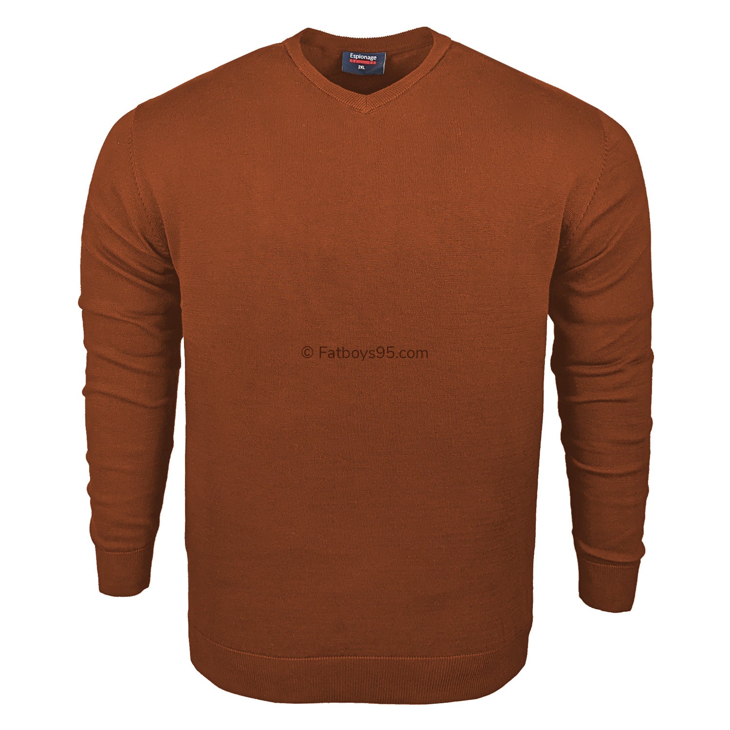 Espionage V Neck Pullover - KW031 - Rust 1