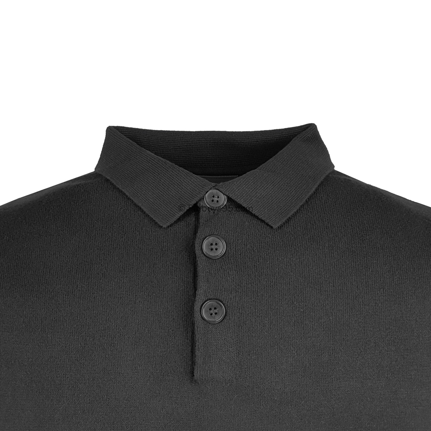 Espionage Long Sleeve Polo Jumper - KW058 - Black 4