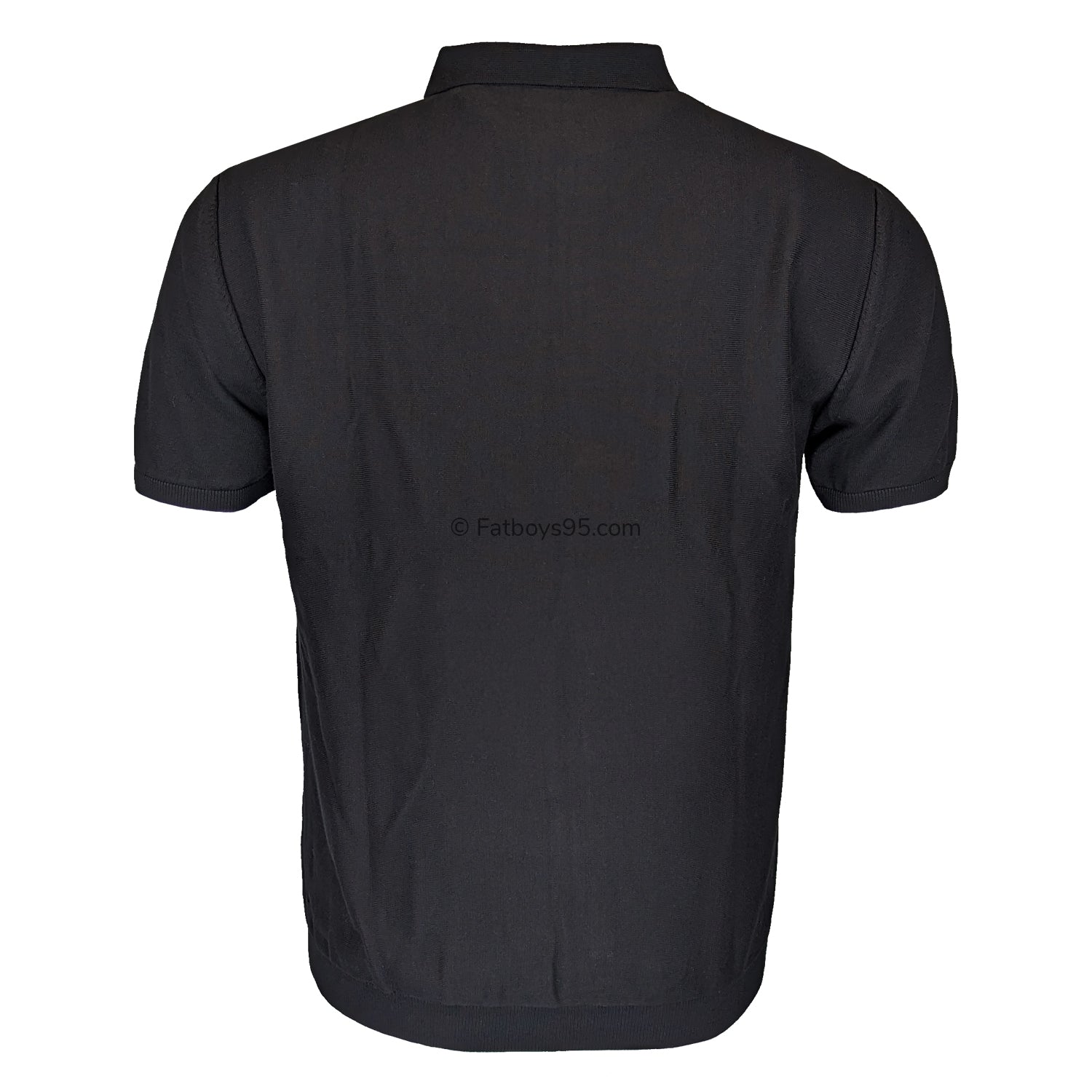 Espionage Quarter Zip Knitted Stripe Polo - KW066 - Black 3