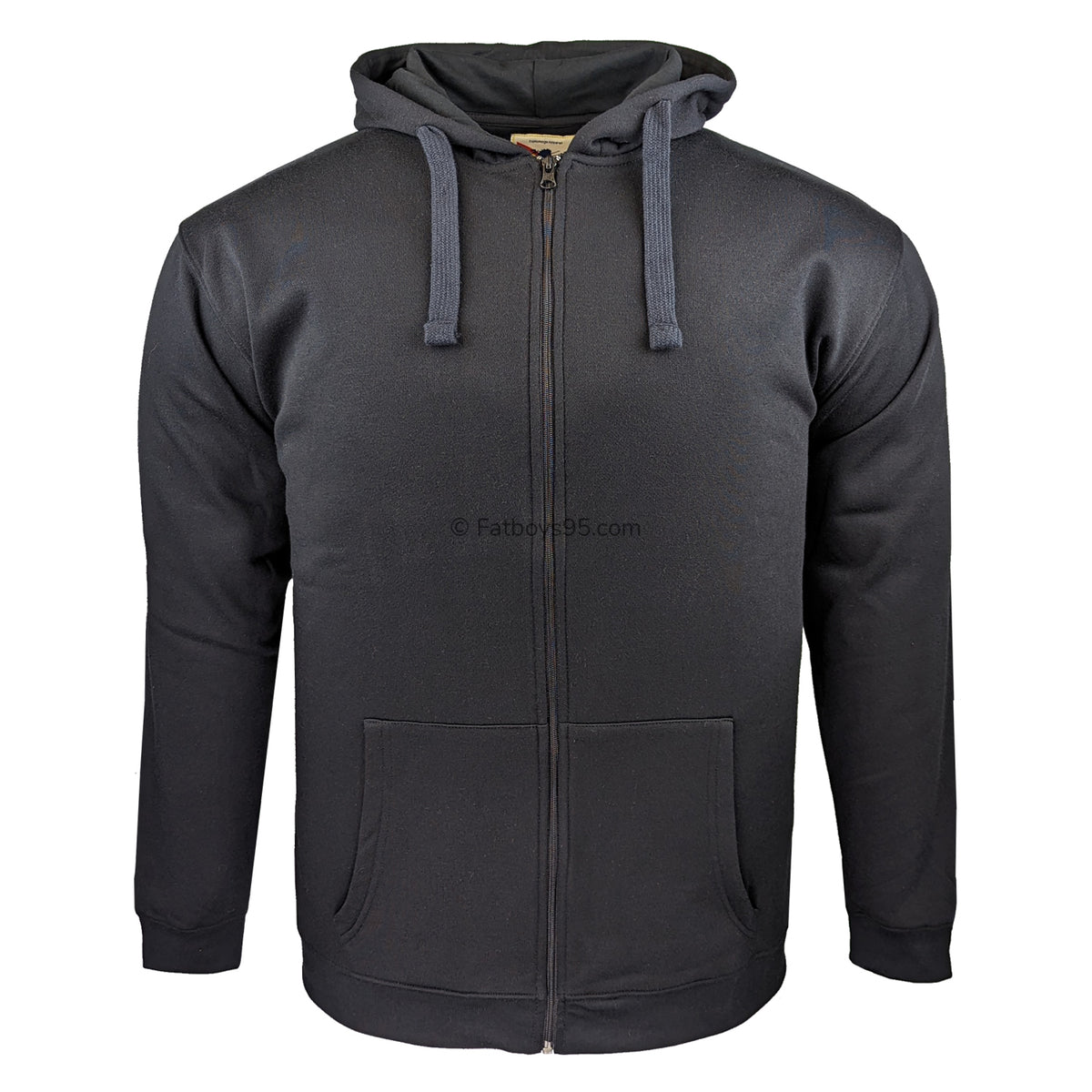 Espionage Plain Full Zip Hoody - LW018 - Black 1