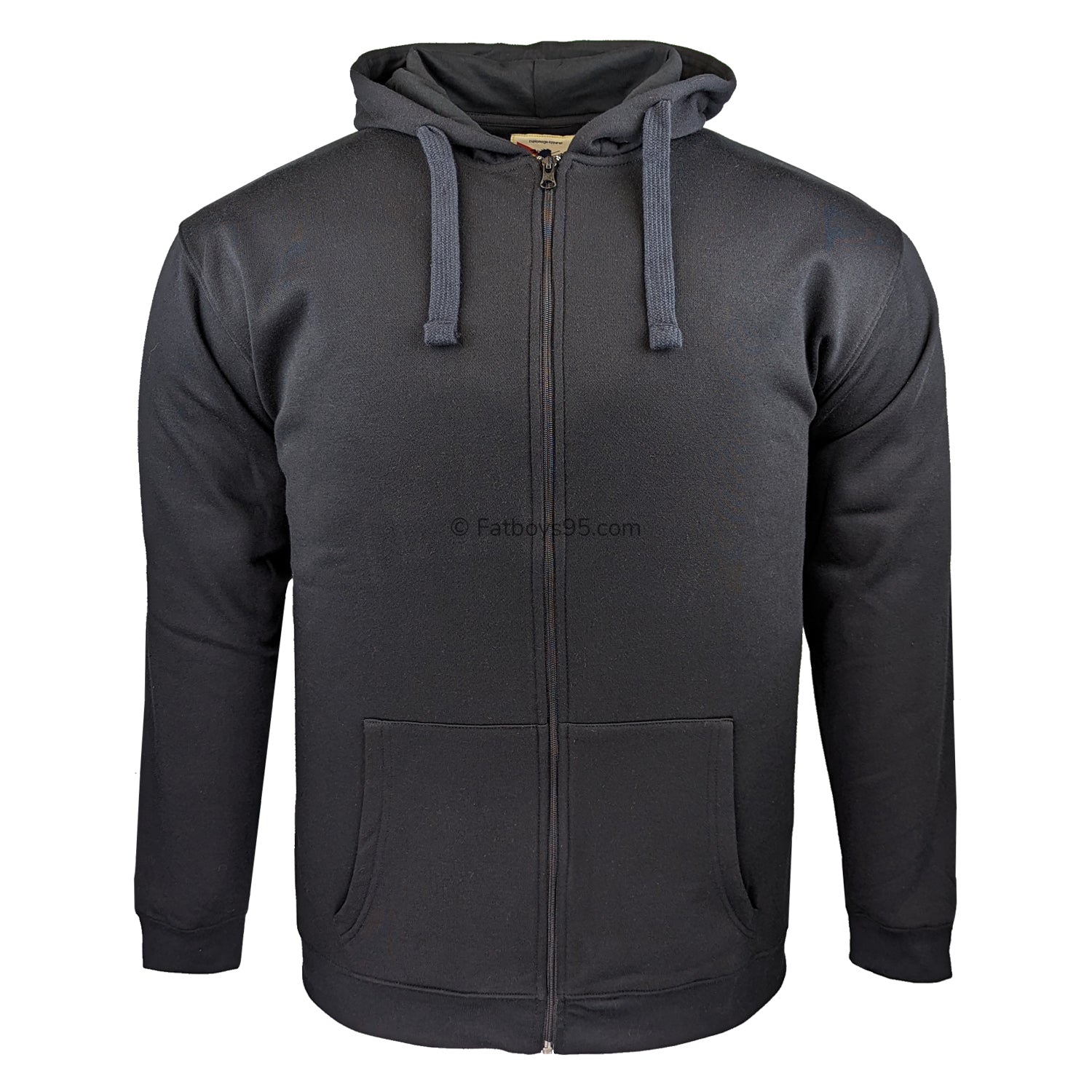 Espionage Plain Full Zip Hoody - LW018 - Black 1