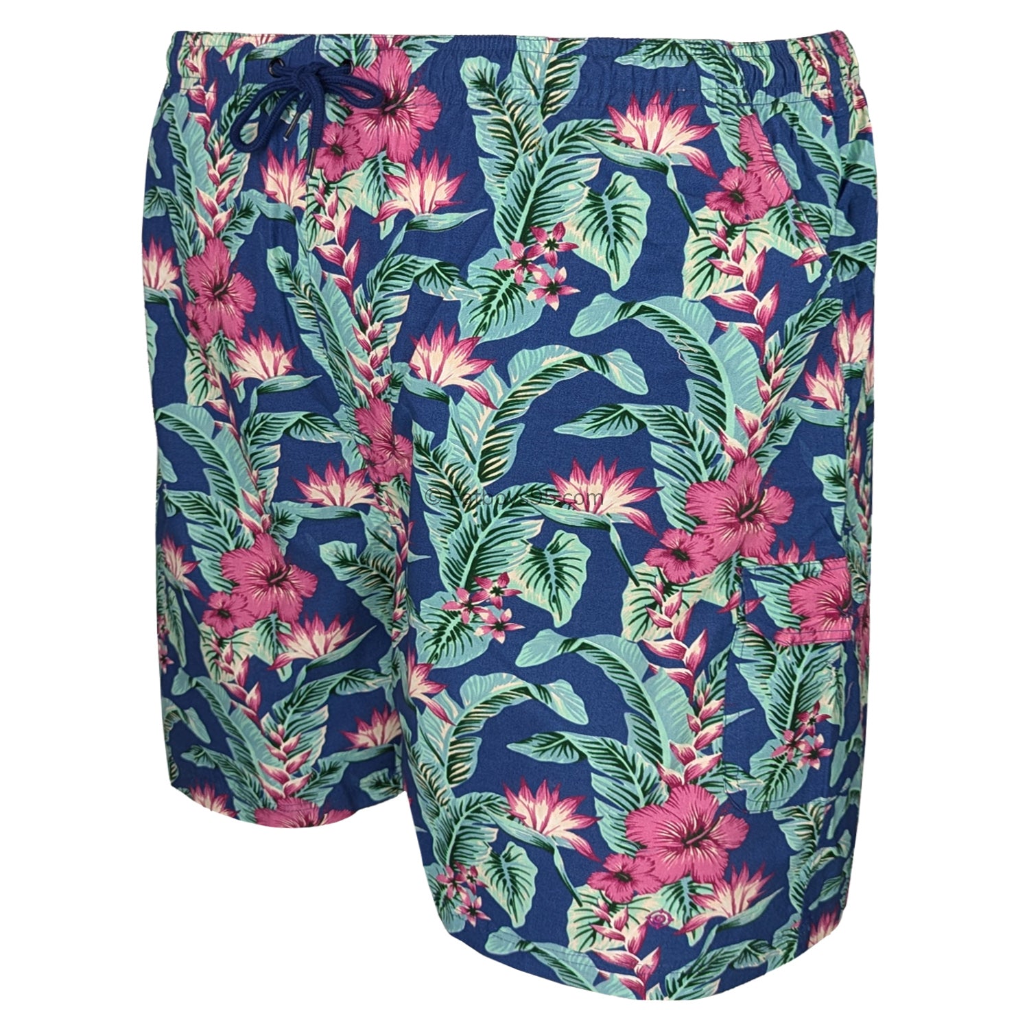 Espionage Hibiscus Print Shorts - LW143 - Blue / Green 2