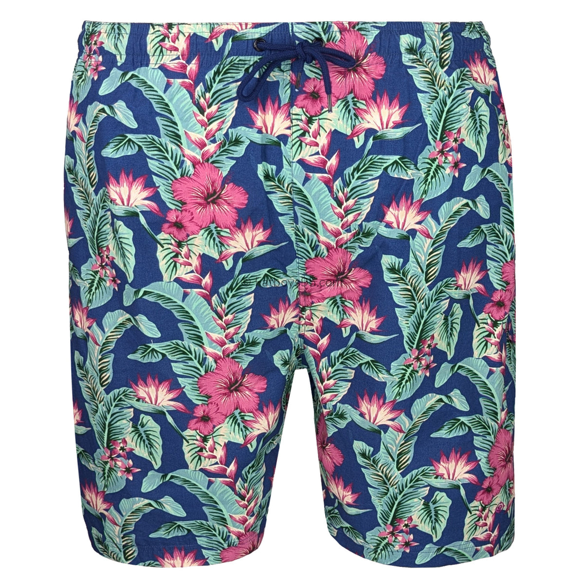 Espionage Hibiscus Print Shorts - LW143 - Blue / Green 1