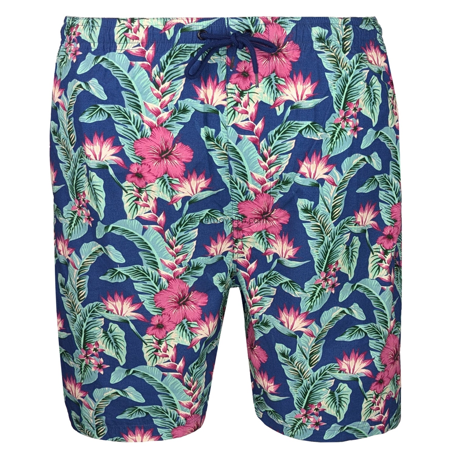 Espionage Hibiscus Print Shorts - LW143 - Blue / Green 1