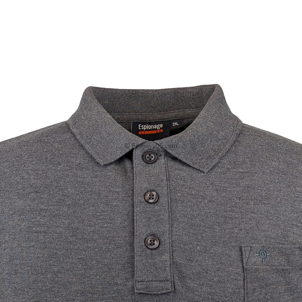 Espionage Plain Polo - P074A - Charcoal 2