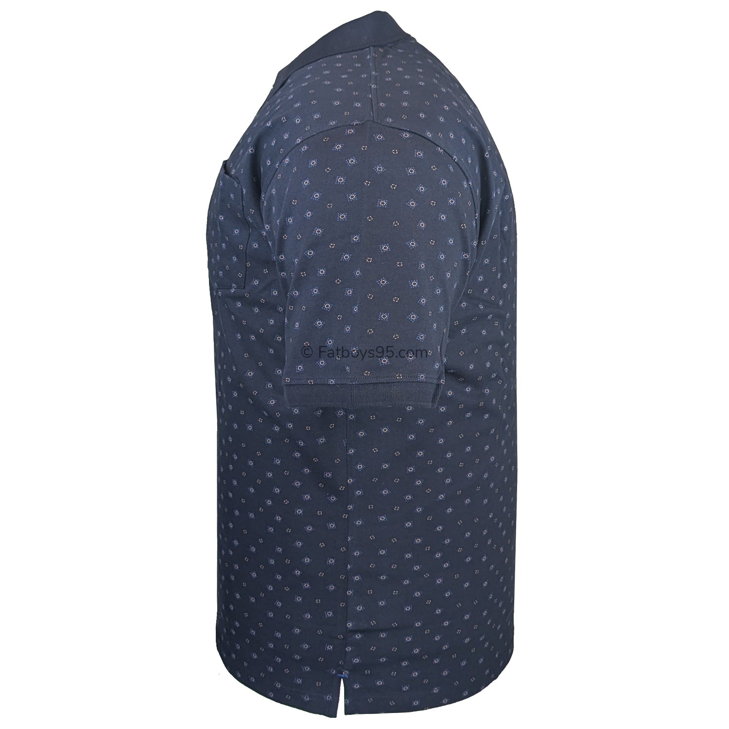 Espionage Geometric Print Polo - P164 - Navy 4