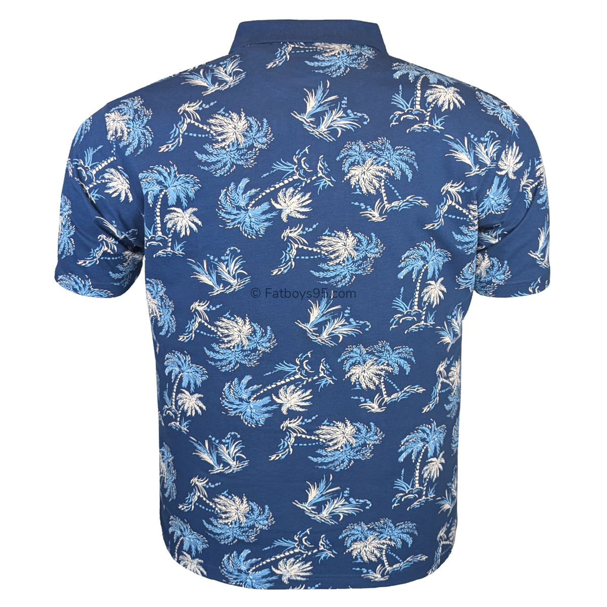Espionage Palm Print Polo - P182 - Blue 3