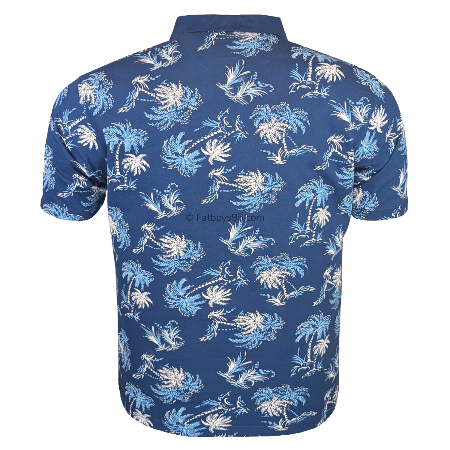 Espionage Palm Print Polo - P182 - Blue 3