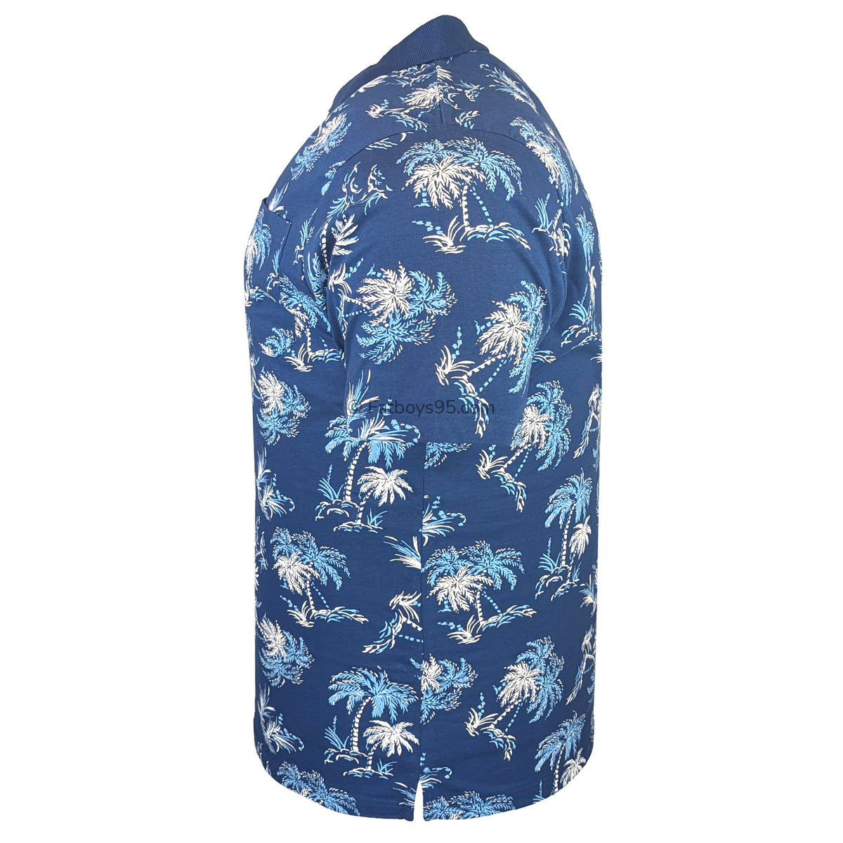 Espionage Palm Print Polo - P182 - Blue 4