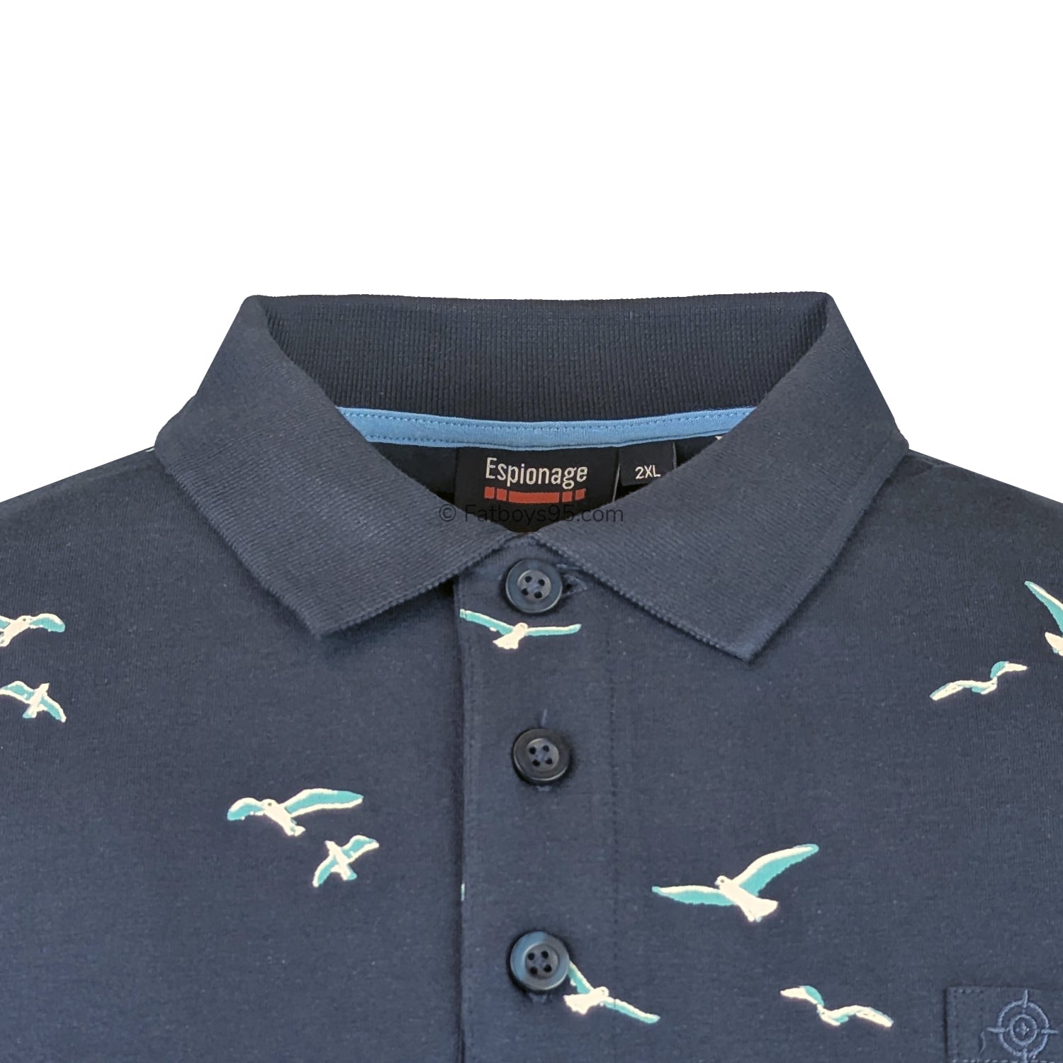 Espionage Gull Print Polo - P185 - Navy 2