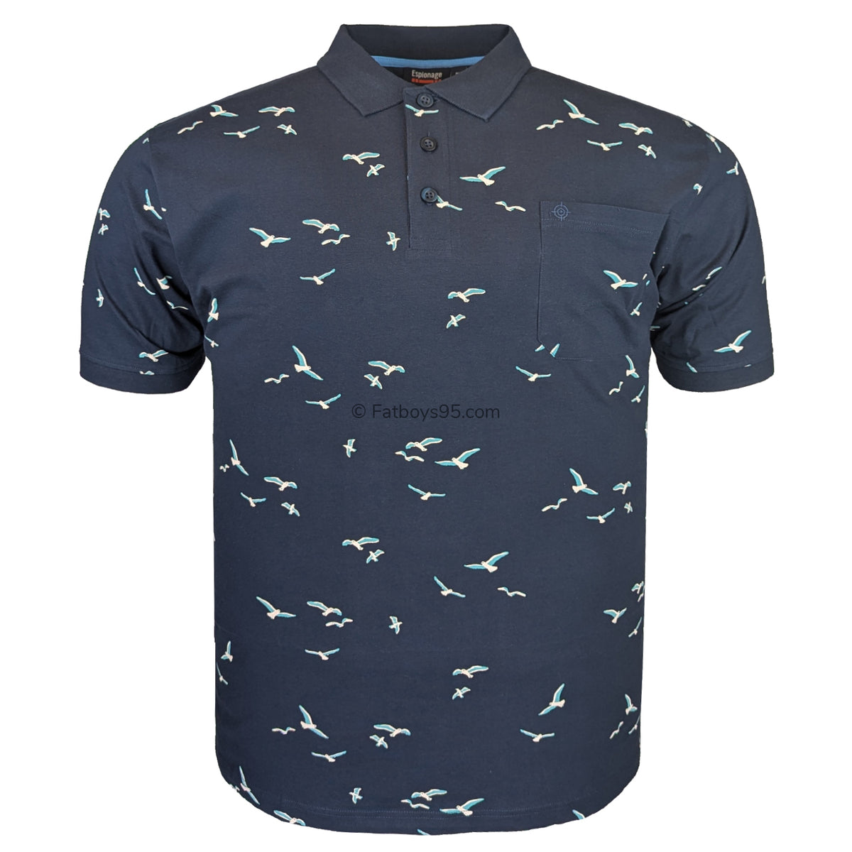 Espionage Gull Print Polo - P185 - Navy 1