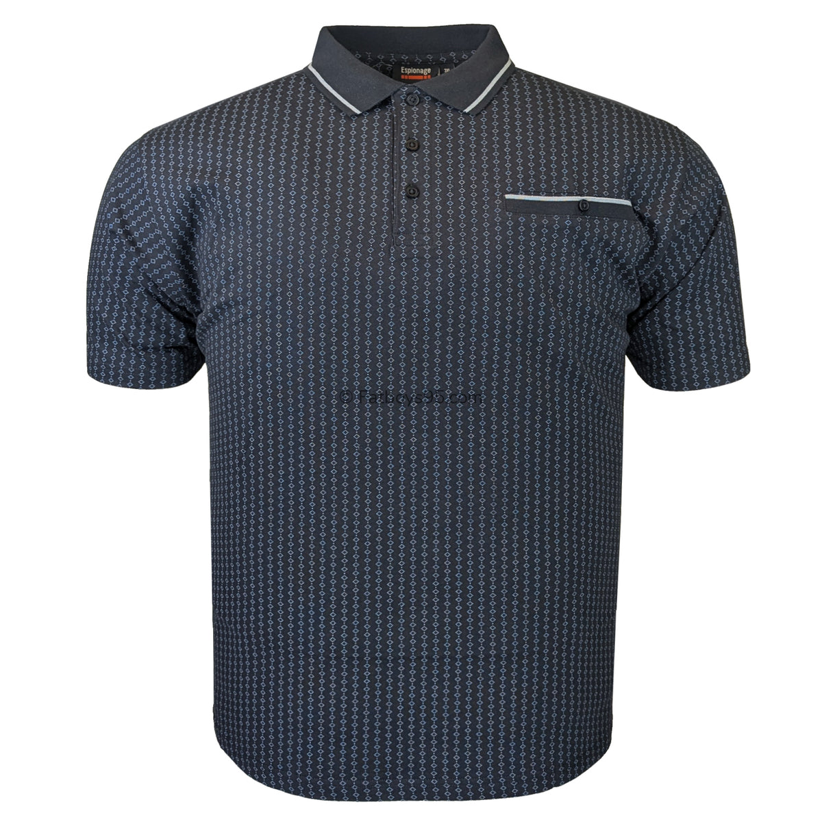 Espionage Diamond Jersey Polo - P189 - Navy / Blue 1