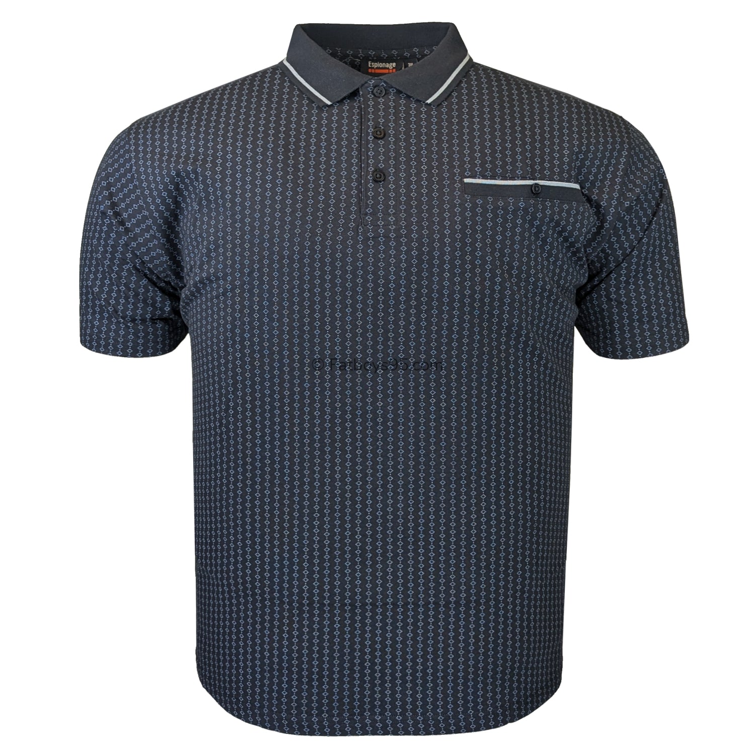 Espionage Diamond Jersey Polo - P189 - Navy / Blue 1