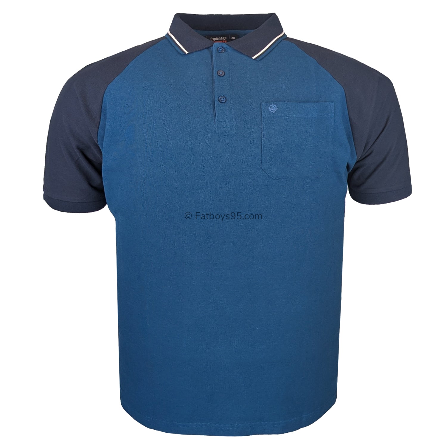 Espionage Cut & Sew Polo - P190 - Deep Teal / Navy 1