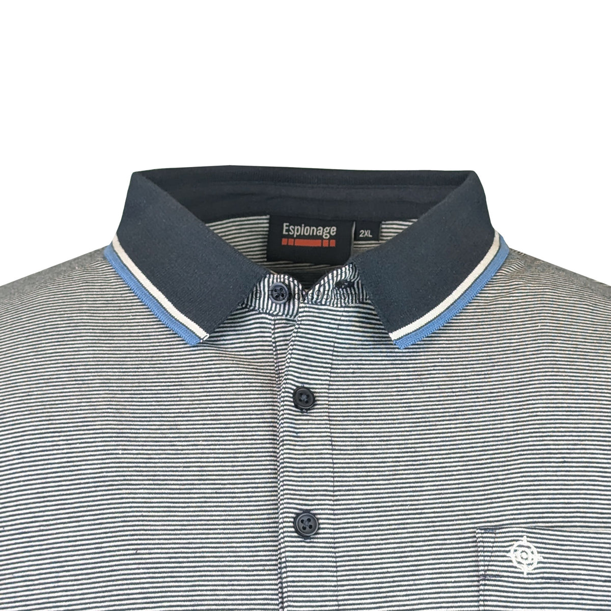 Espionage Stripe Jersey Polo - P191 - Navy 2