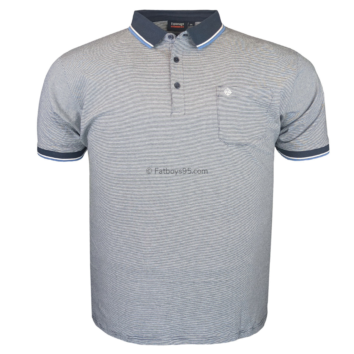 Espionage Stripe Jersey Polo - P191 - Navy 1