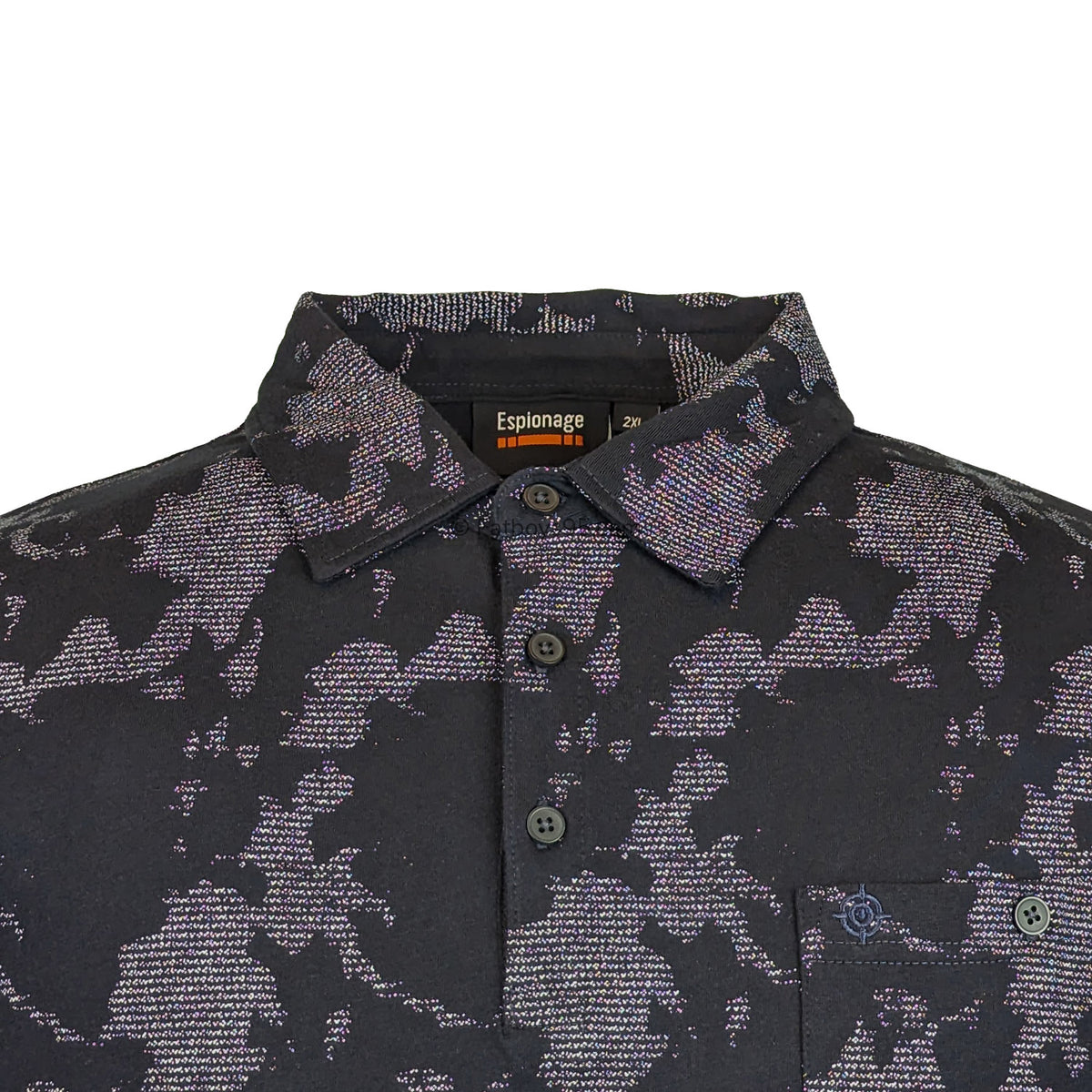 Espionage Camo Print Polo - P202 - Navy / Grey 2